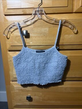 Brandy Melville Light Blue Textured Cropped Cami